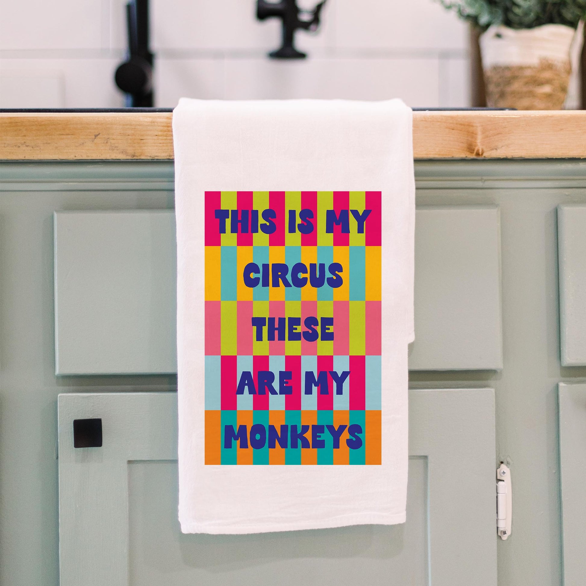 Cotton Tea Towel White-Summer Daze My Circus -3
