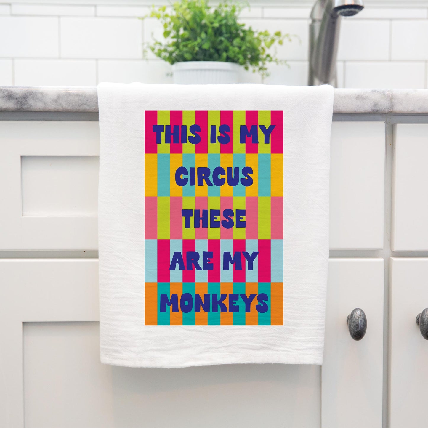 Cotton Tea Towel White-Summer Daze My Circus -4