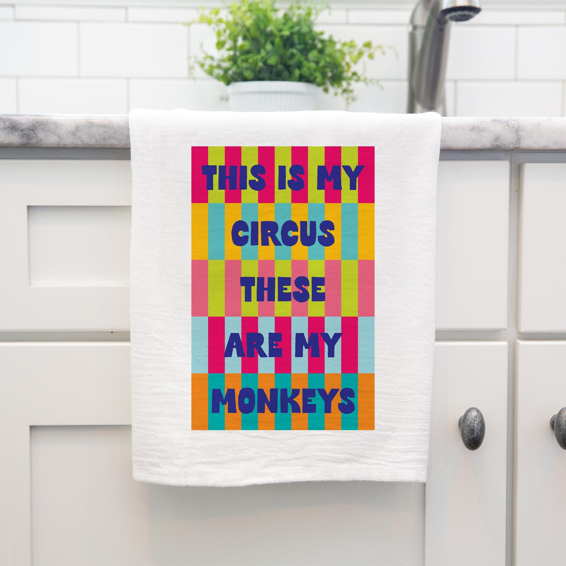 Cotton Tea Towel White-Summer Daze My Circus -4