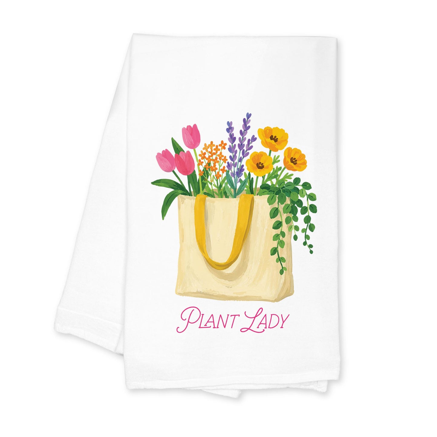 Cotton Tea Towel White-Plant Lady -0
