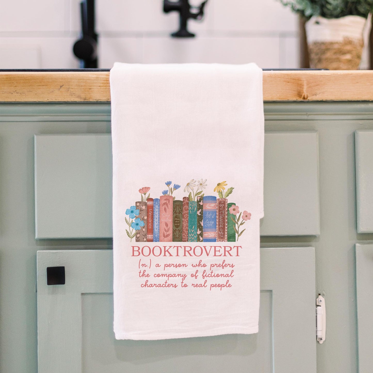 Cotton Tea Towel White-Pretty Little Chapters Booktrovert Definition -3