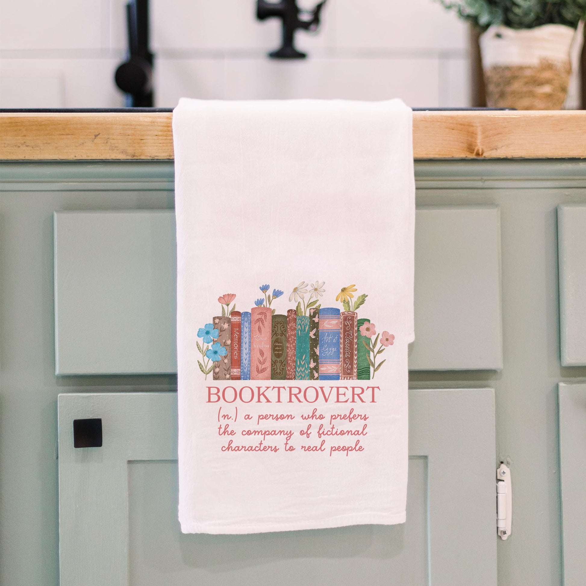 Cotton Tea Towel White-Pretty Little Chapters Booktrovert Definition -3