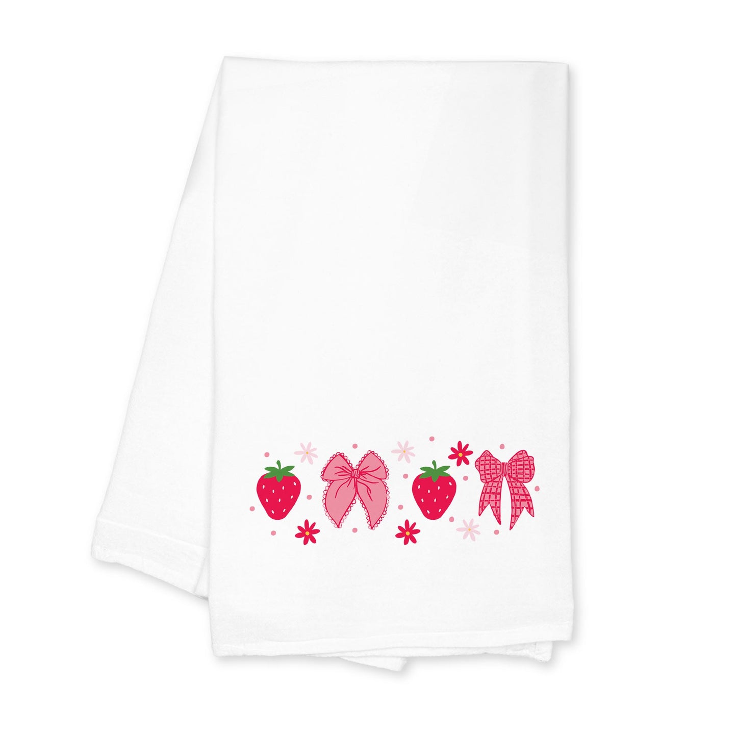 Cotton Tea Towel White-Strawberry Parlor -0