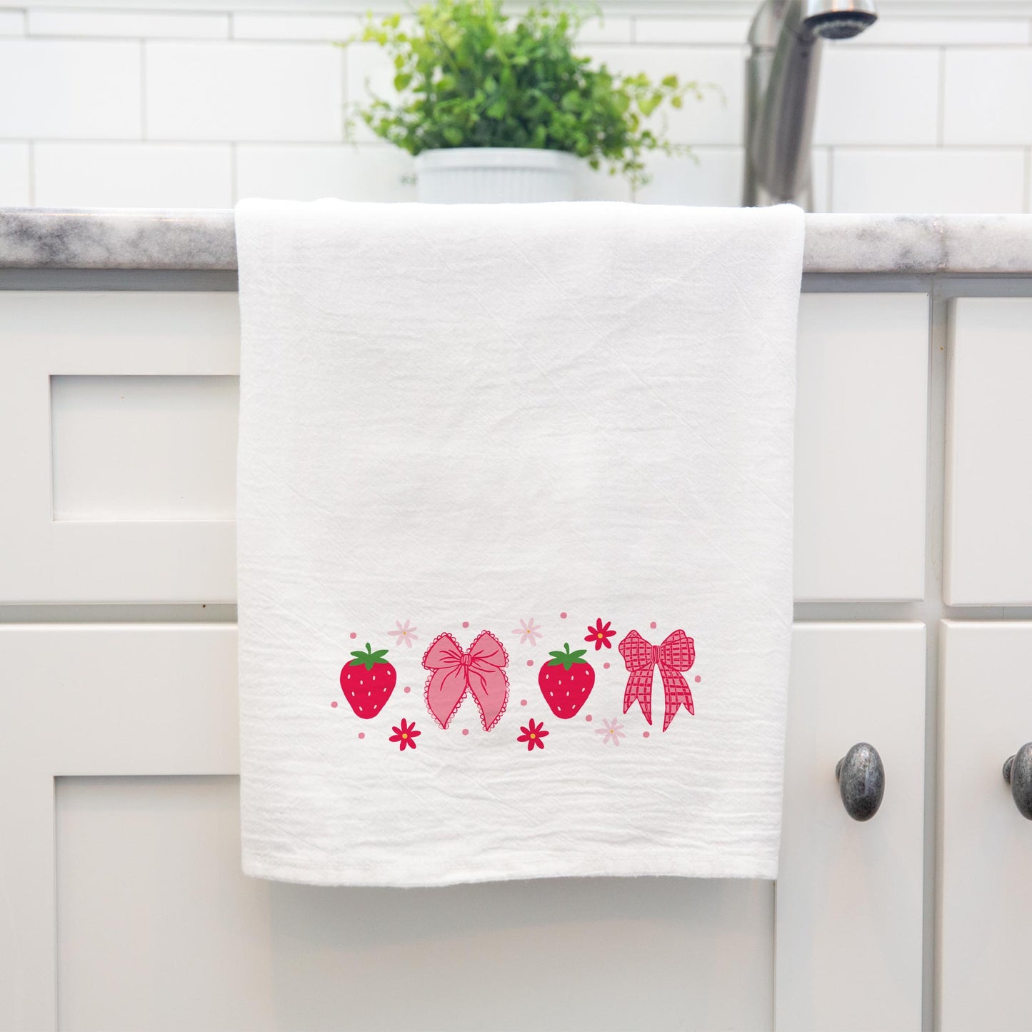 Cotton Tea Towel White-Strawberry Parlor -4