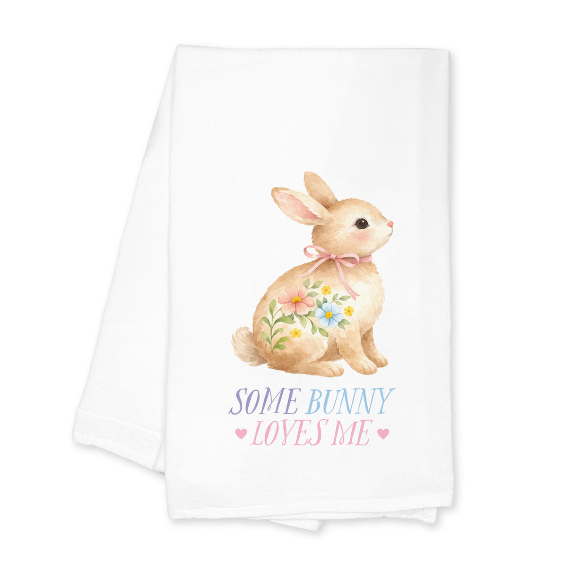 Cotton Tea Towel White-Cottage Easter -0