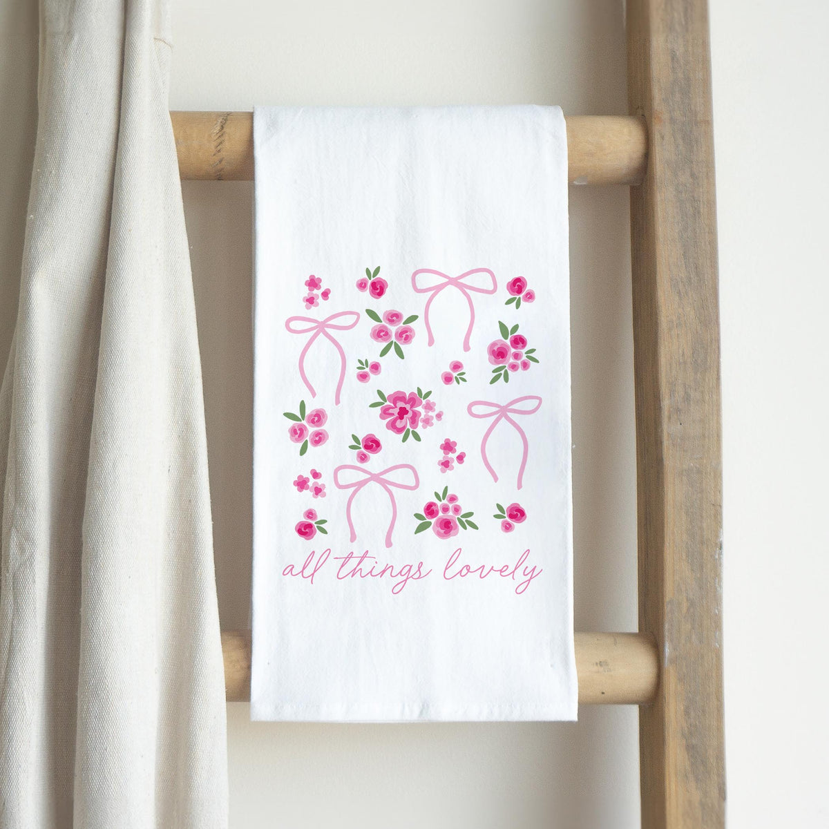 Cotton Tea Towel White-All Things Lovely -2