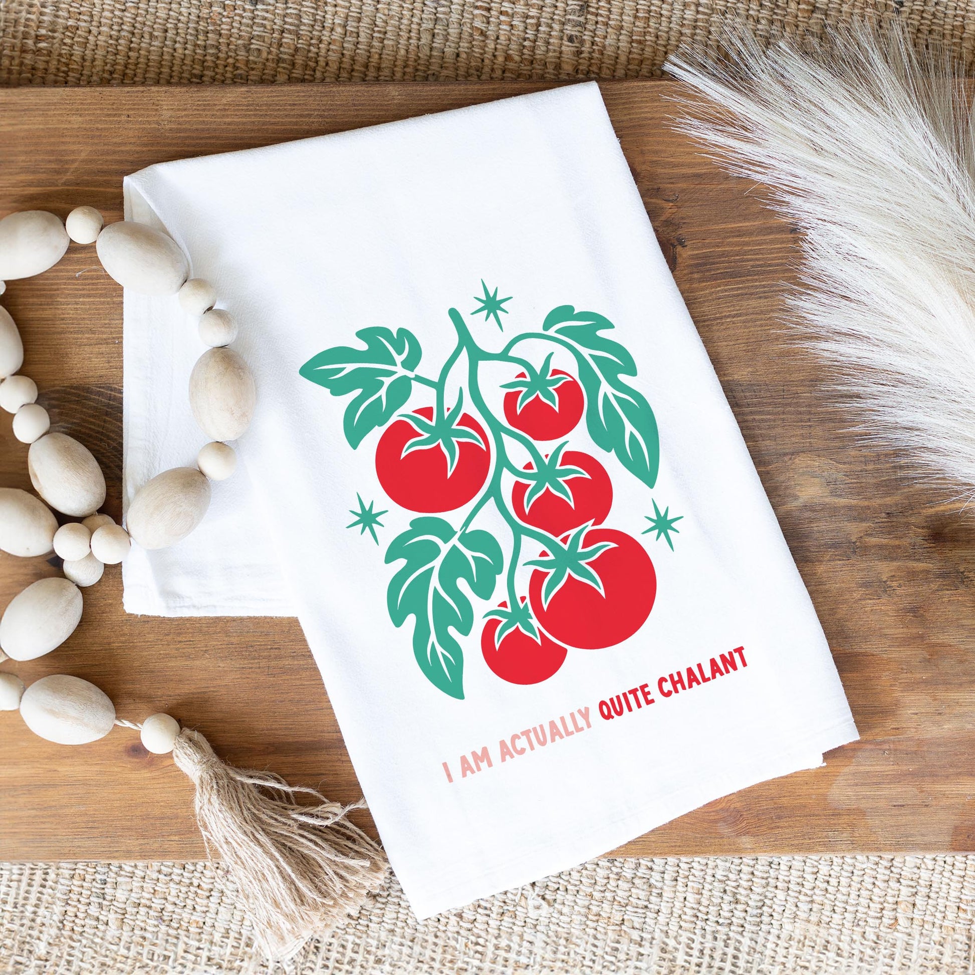 Cotton Tea Towel White-Retro Kitchen Quite Chalant -1