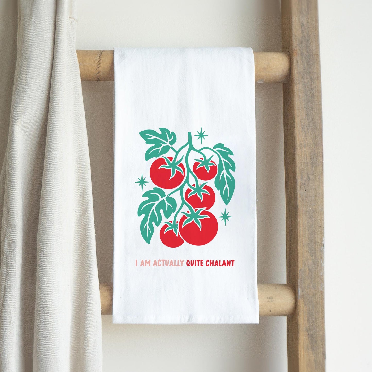 Cotton Tea Towel White-Retro Kitchen Quite Chalant -2