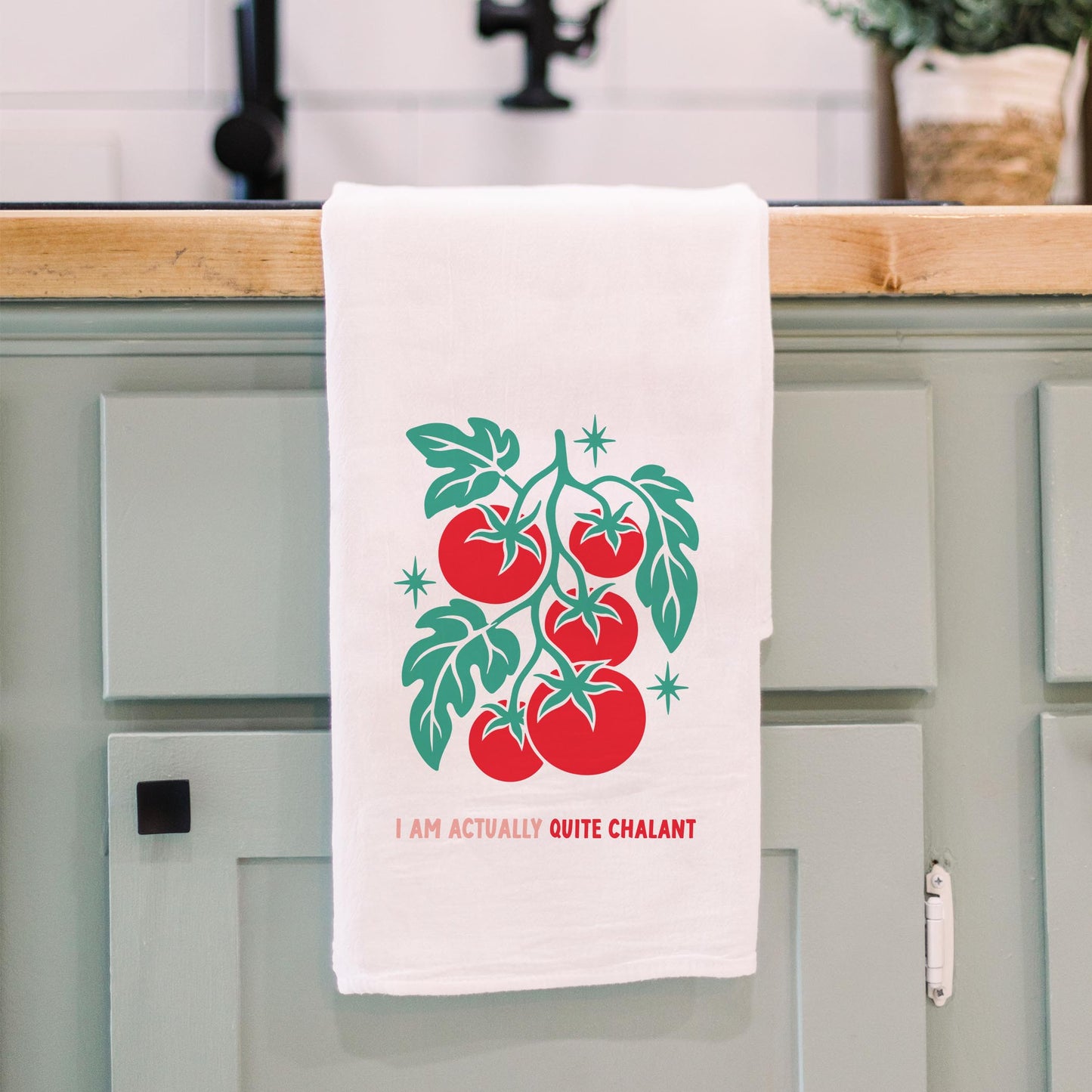 Cotton Tea Towel White-Retro Kitchen Quite Chalant -3