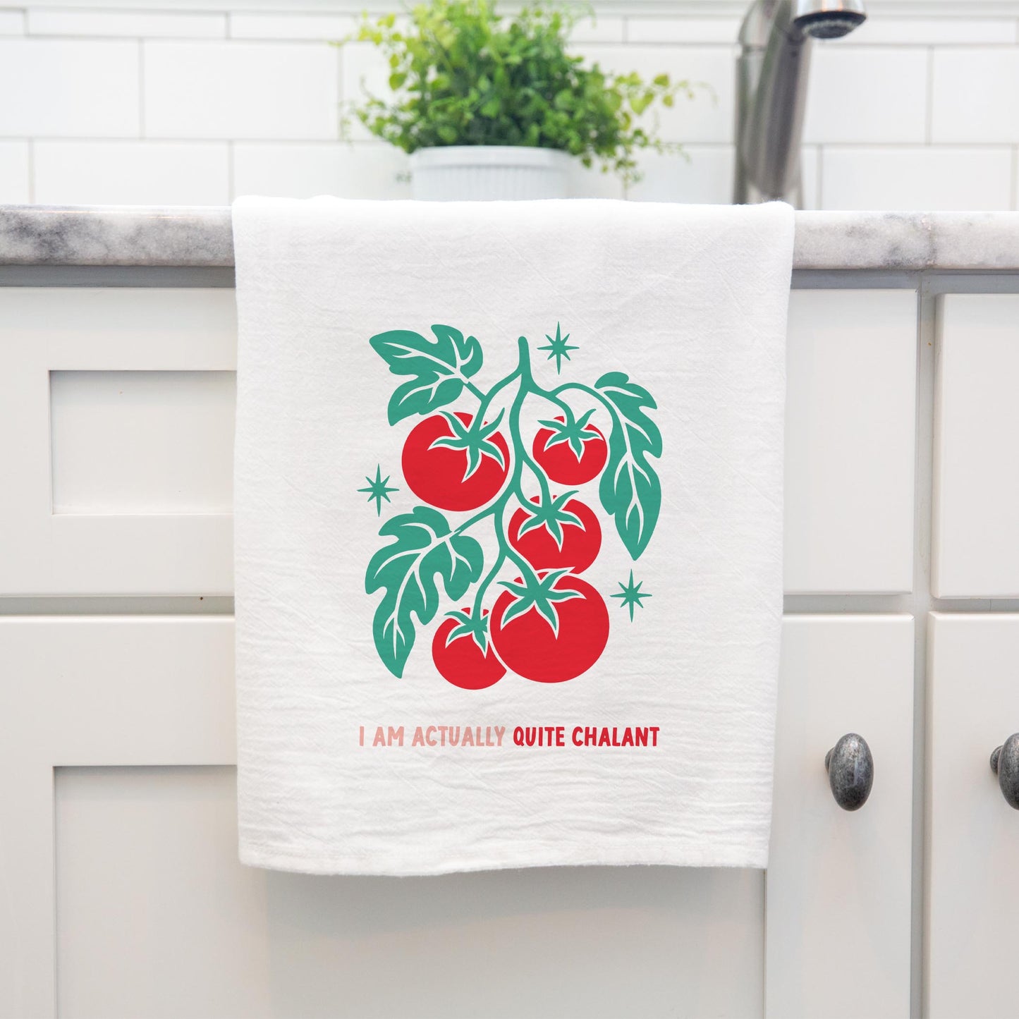 Cotton Tea Towel White-Retro Kitchen Quite Chalant -4