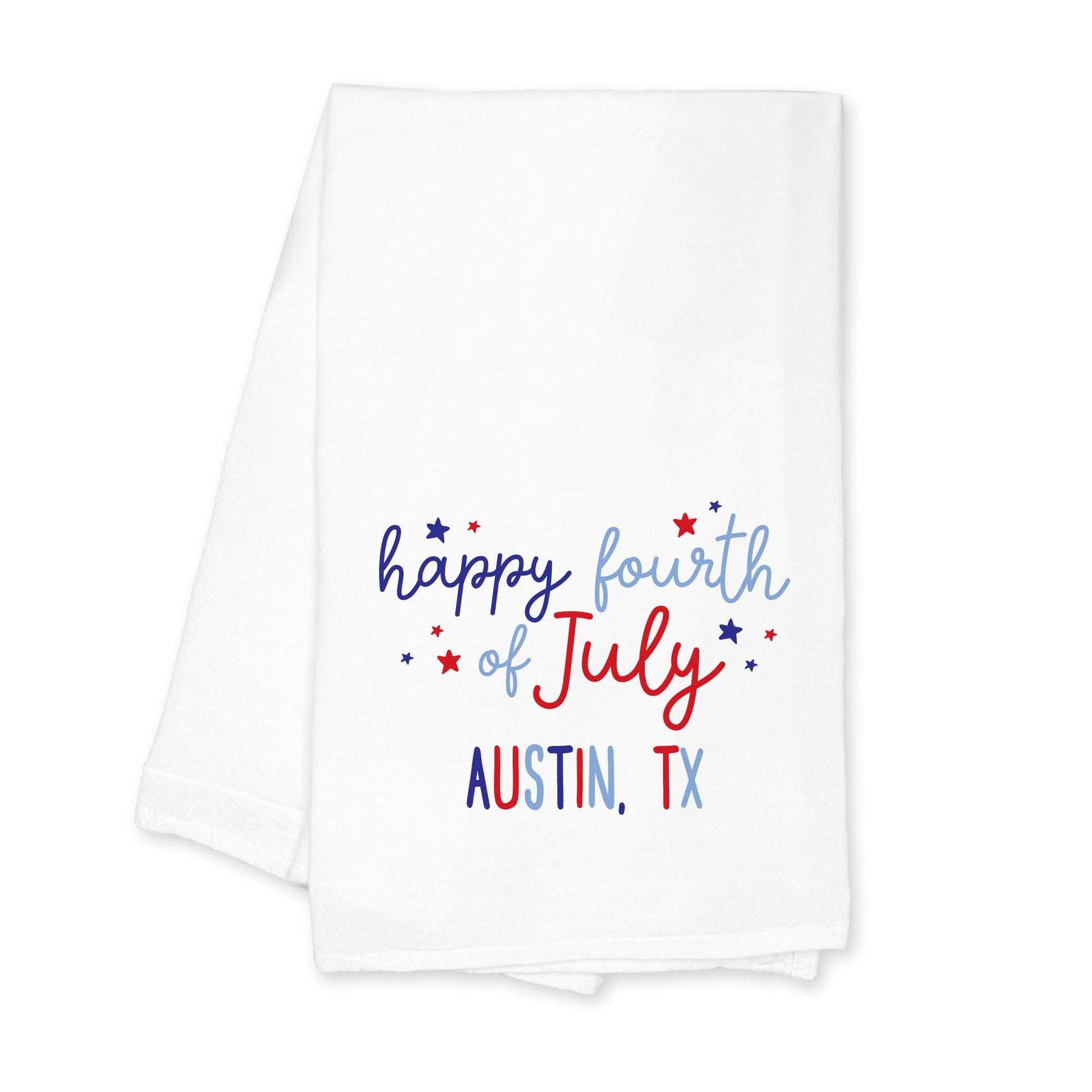 Cotton Tea Towel White-Love+Local 4th of July 250th Anniversary -0