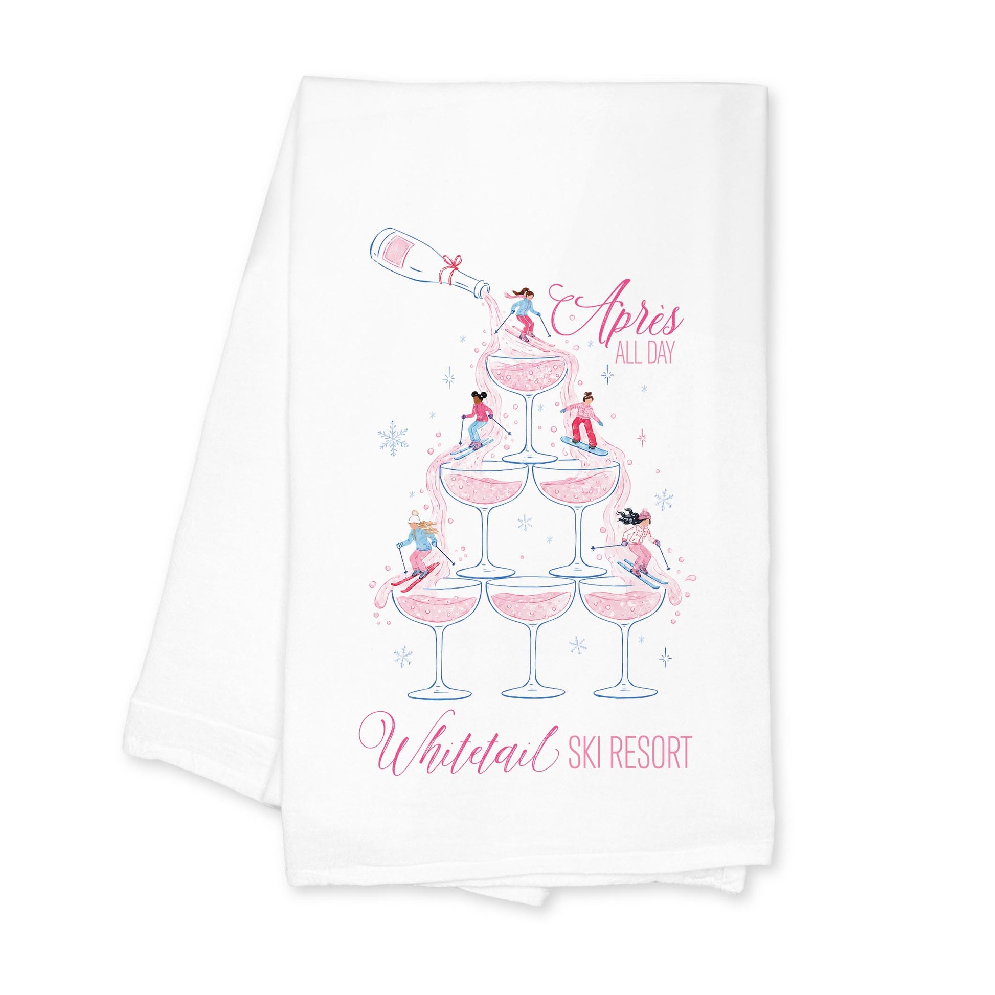 Cotton Tea Towel White-Love+Local Après Ski All Day -0