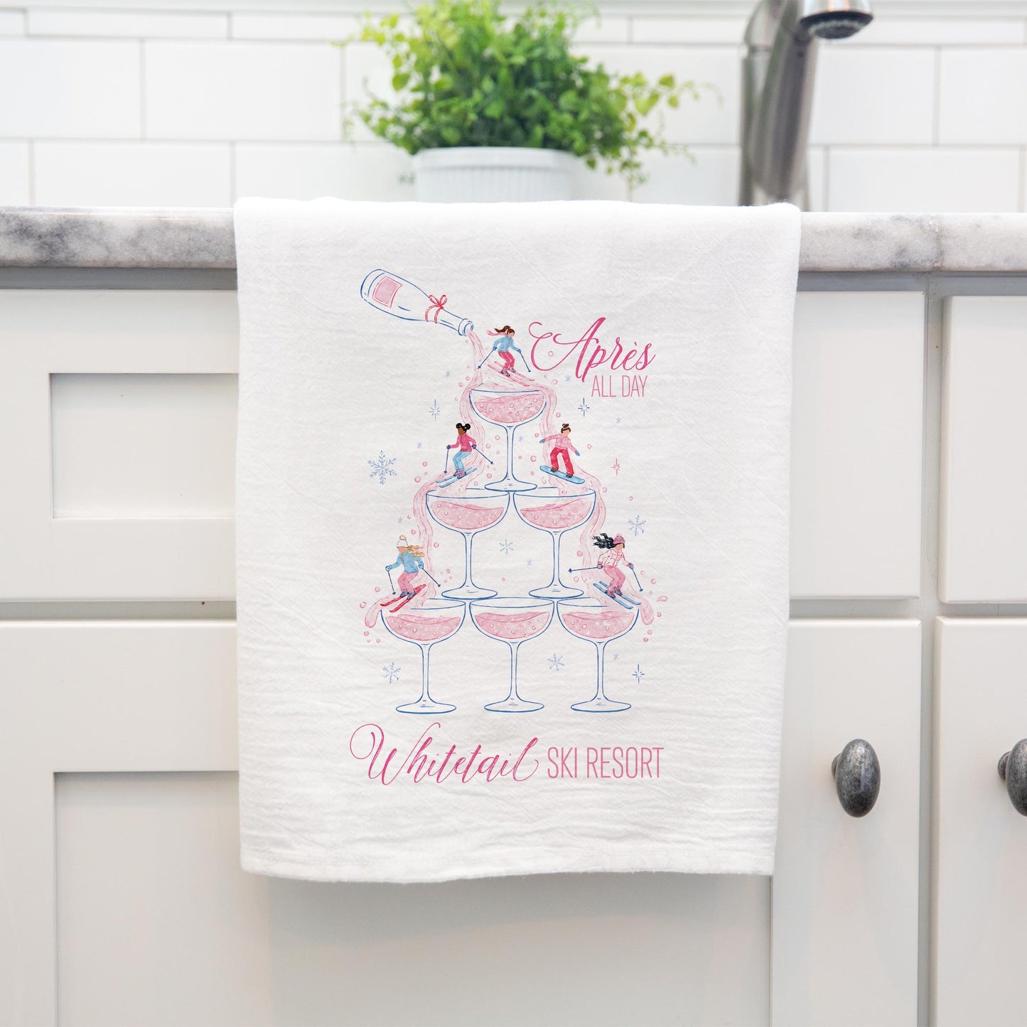 Cotton Tea Towel White-Love+Local Après Ski All Day -3