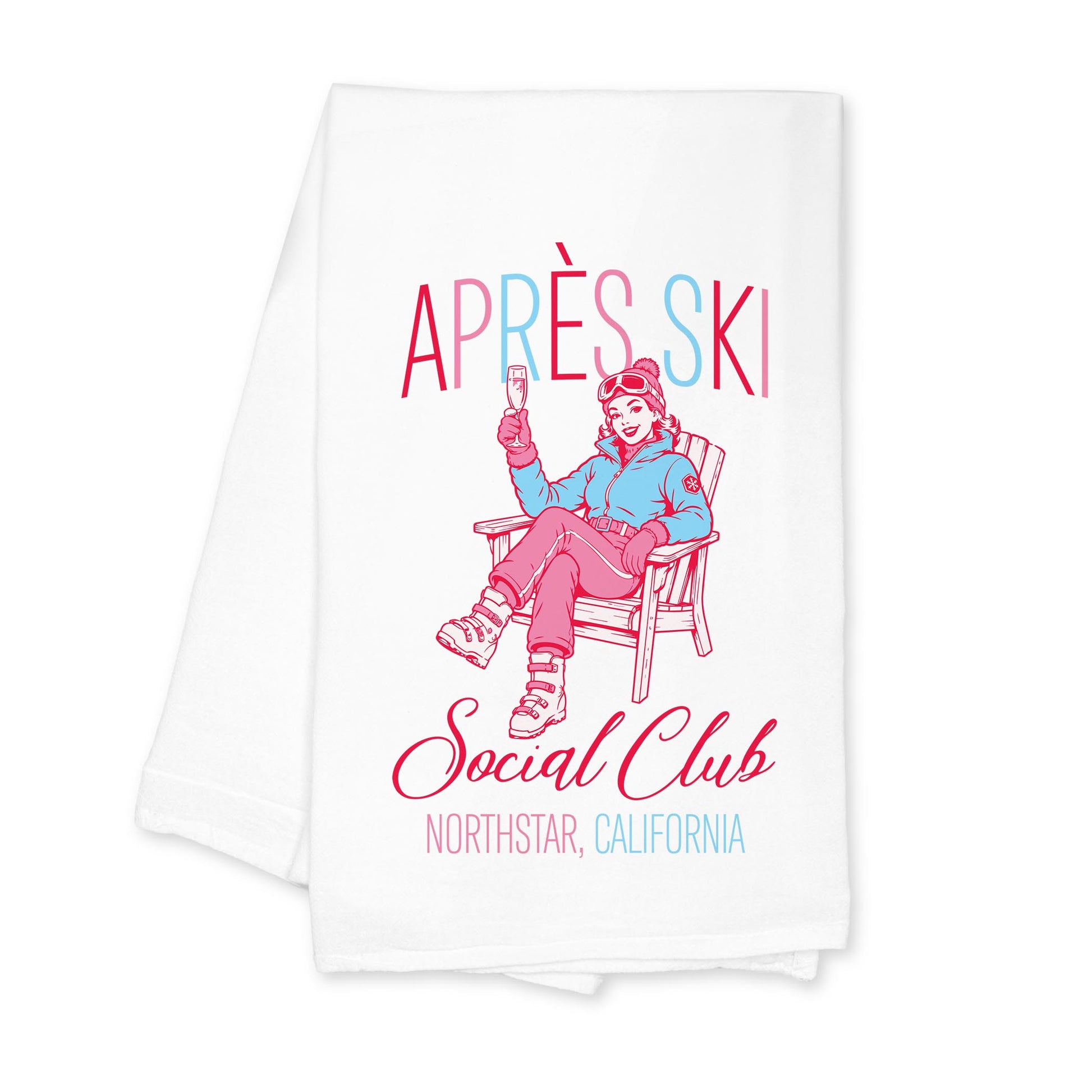 Cotton Tea Towel White-Love+Local Après Ski Social Club -0
