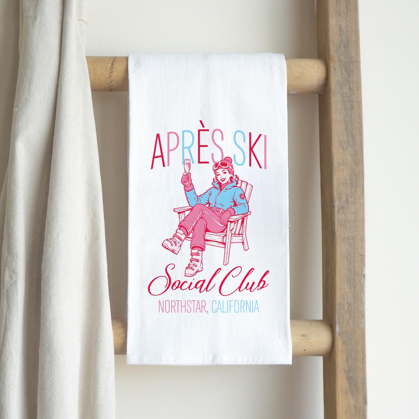 Cotton Tea Towel White-Love+Local Après Ski Social Club -2