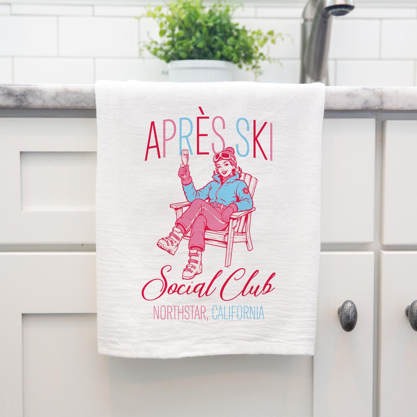 Cotton Tea Towel White-Love+Local Après Ski Social Club -3