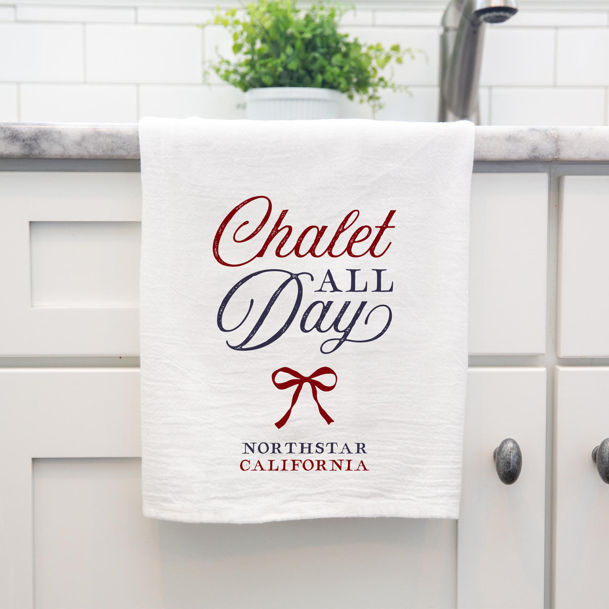 Cotton Tea Towel White-Chalet Girl | Custom -3