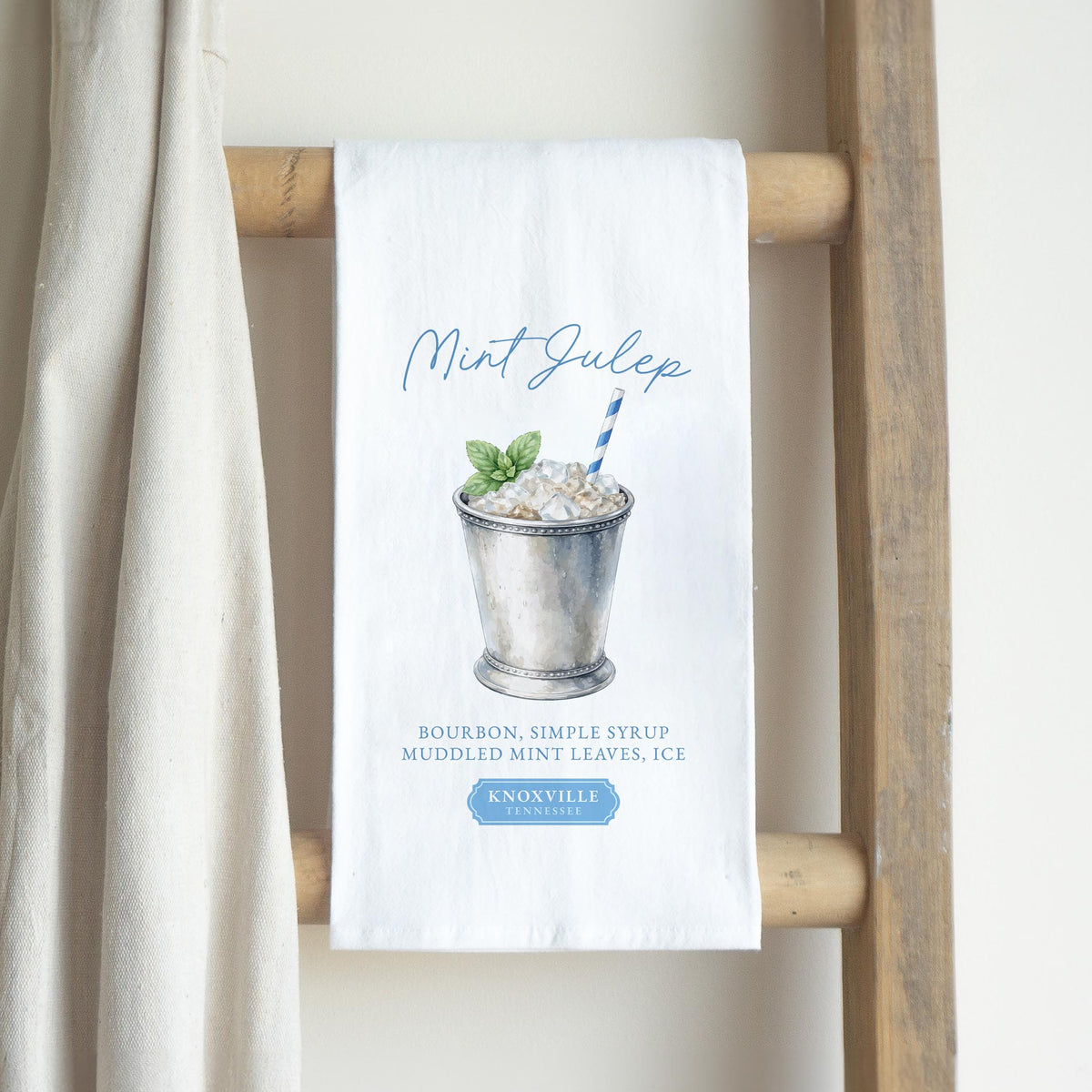 Cotton Tea Towel White-Derby | City & State | Hometown -2