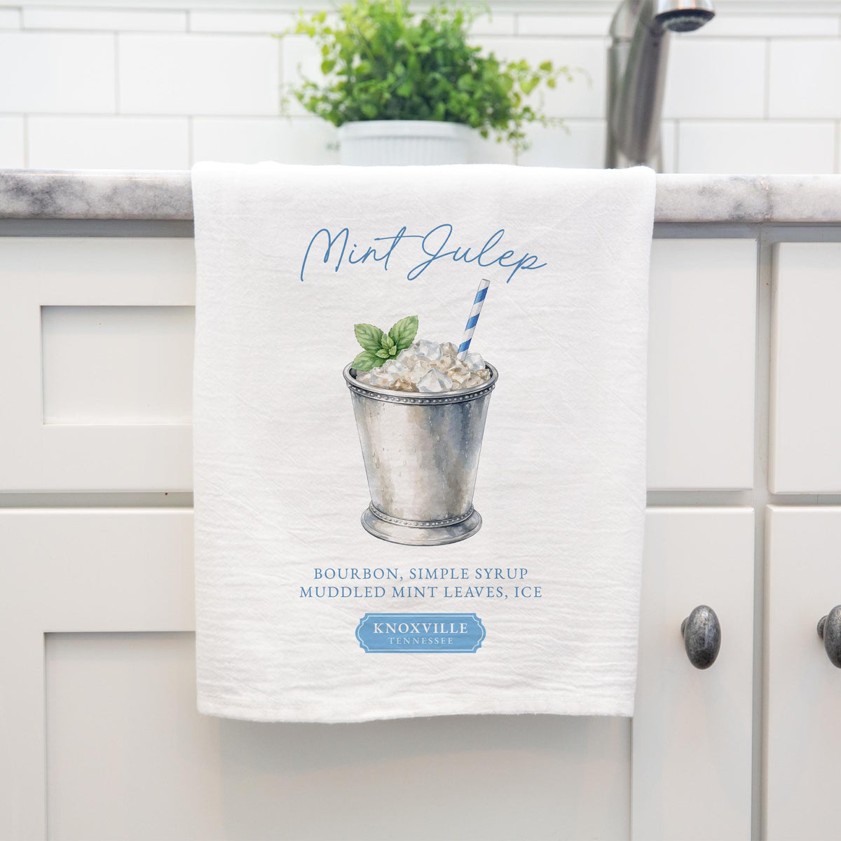 Cotton Tea Towel White-Derby | City & State | Hometown -3