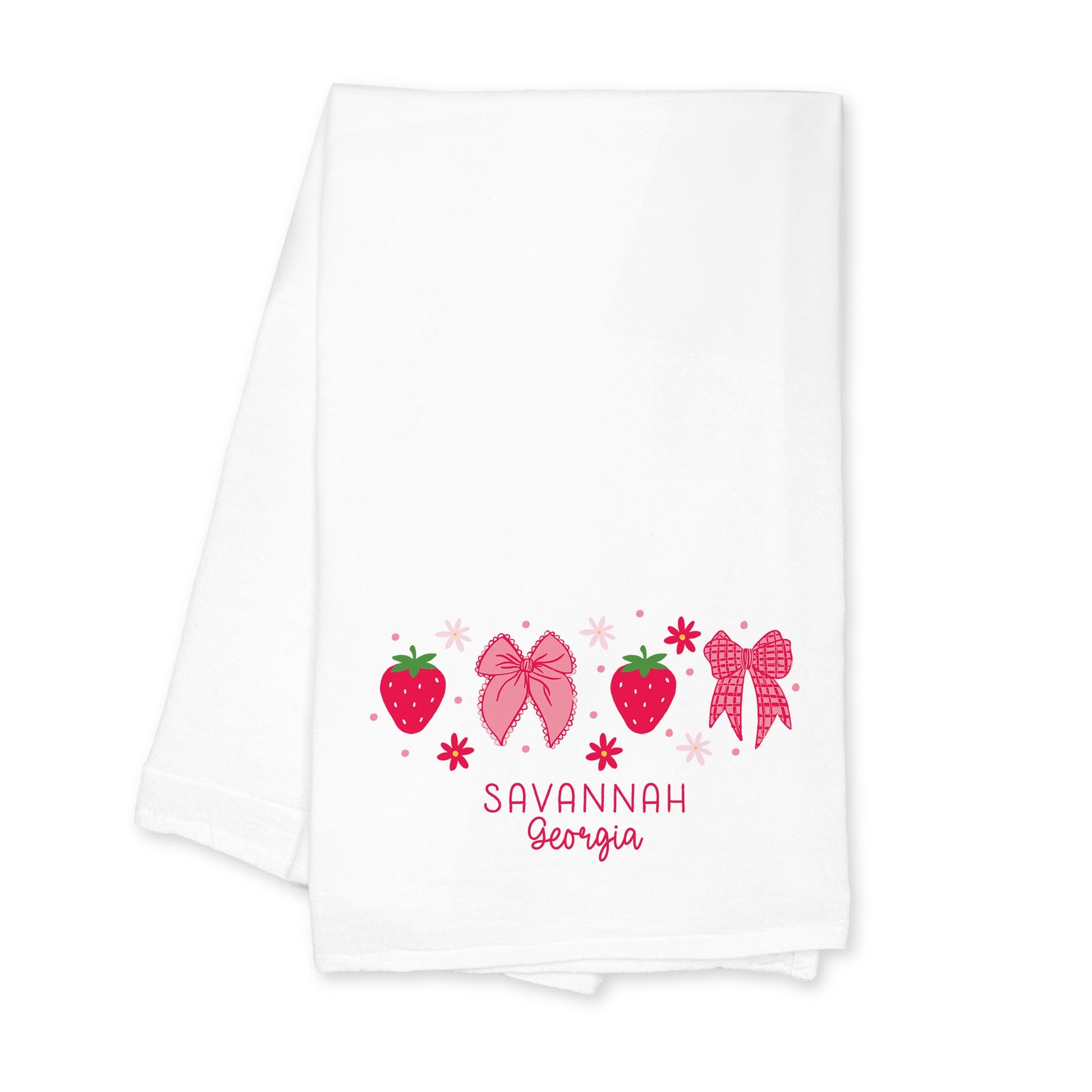 Cotton Tea Towel White-Love+Local Strawberry Parlor -0