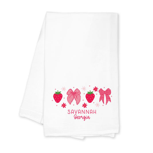 Cotton Tea Towel White-Love+Local Strawberry Parlor -0