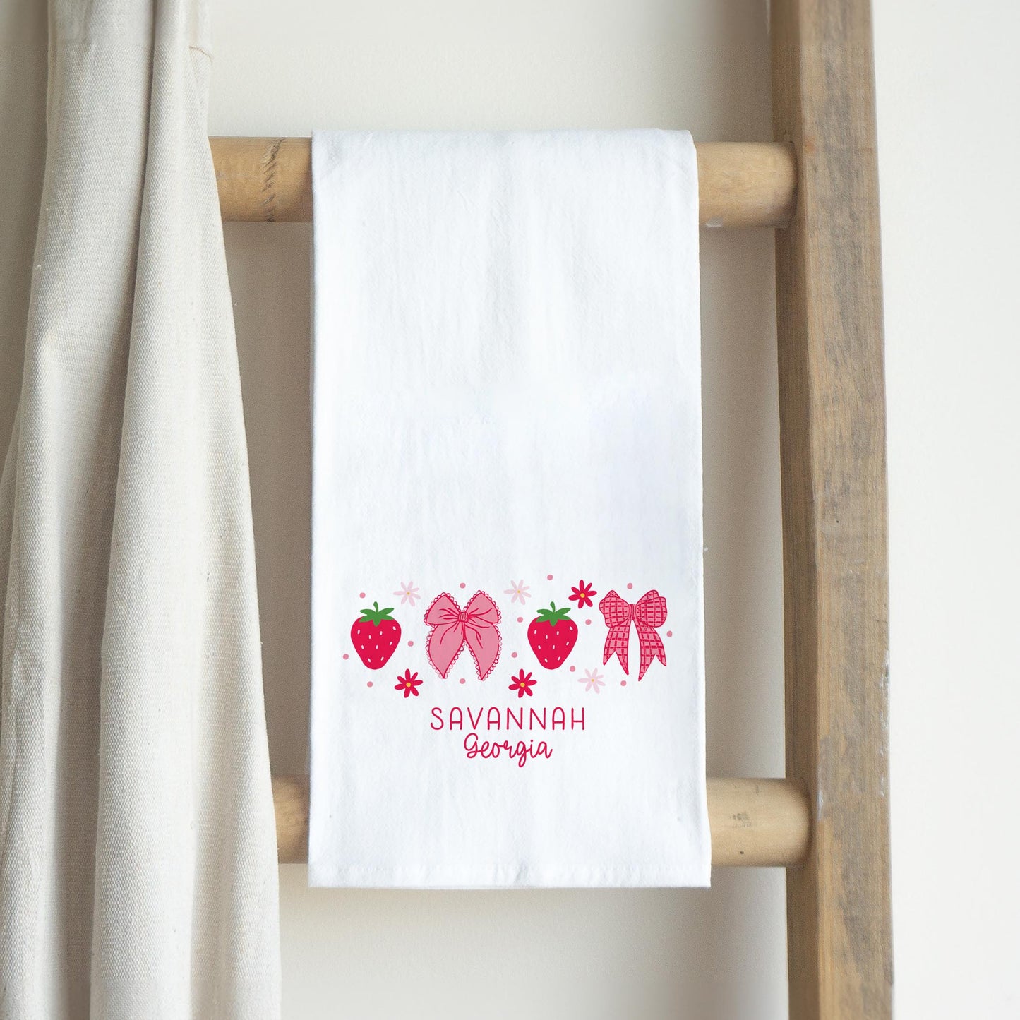 Cotton Tea Towel White-Love+Local Strawberry Parlor -2