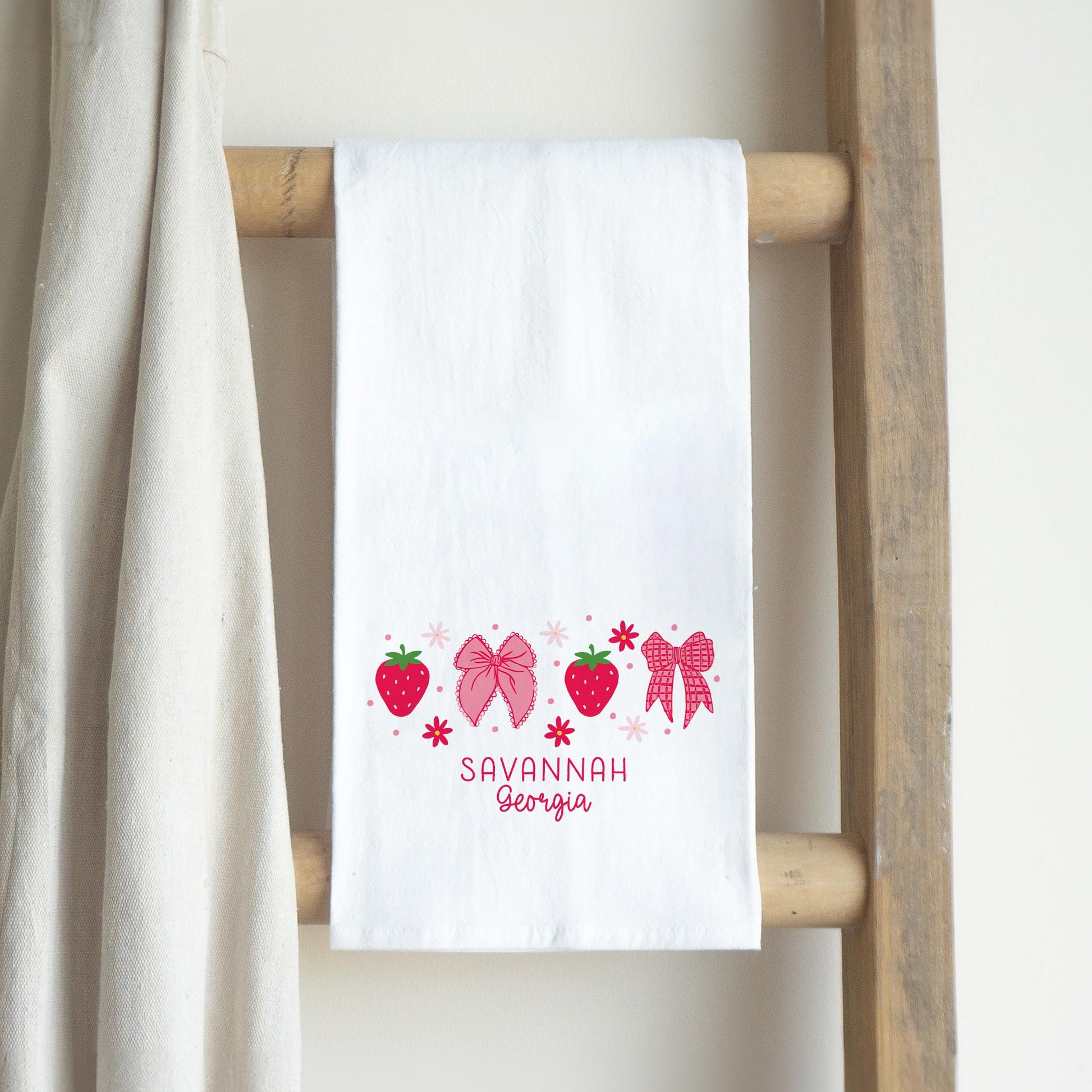 Cotton Tea Towel White-Love+Local Strawberry Parlor -2