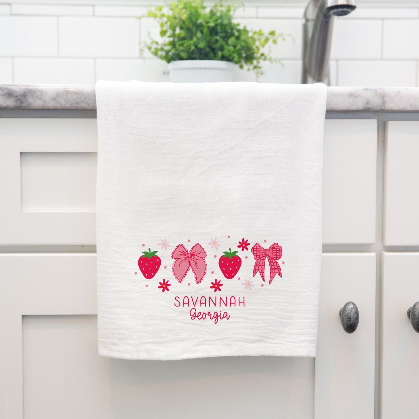 Cotton Tea Towel White-Love+Local Strawberry Parlor -3