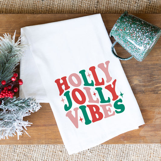 Cotton Tea Towel - Holly Jolly Vibes