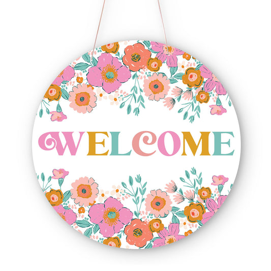 20" Door Hanger-Kalia Floral Welcome