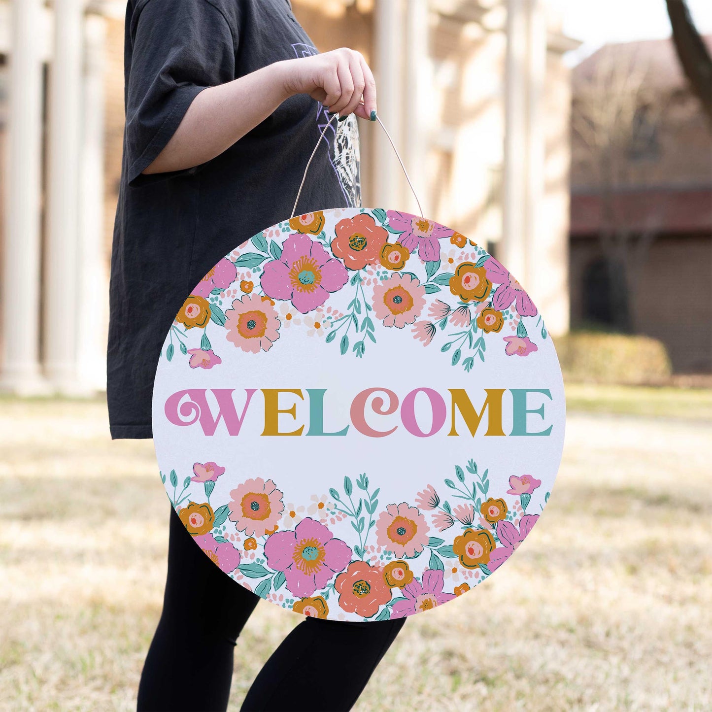 20" Door Hanger-Kalia Floral Welcome
