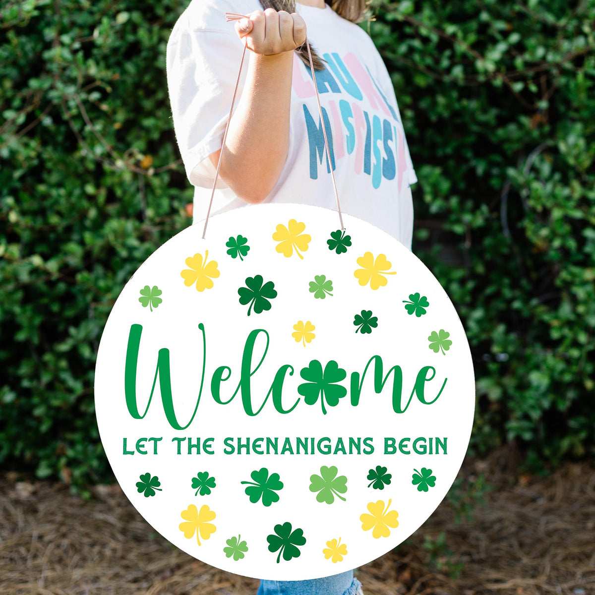 20" Door Hanger-St. Patty's Day Welcome Shenanigans -1