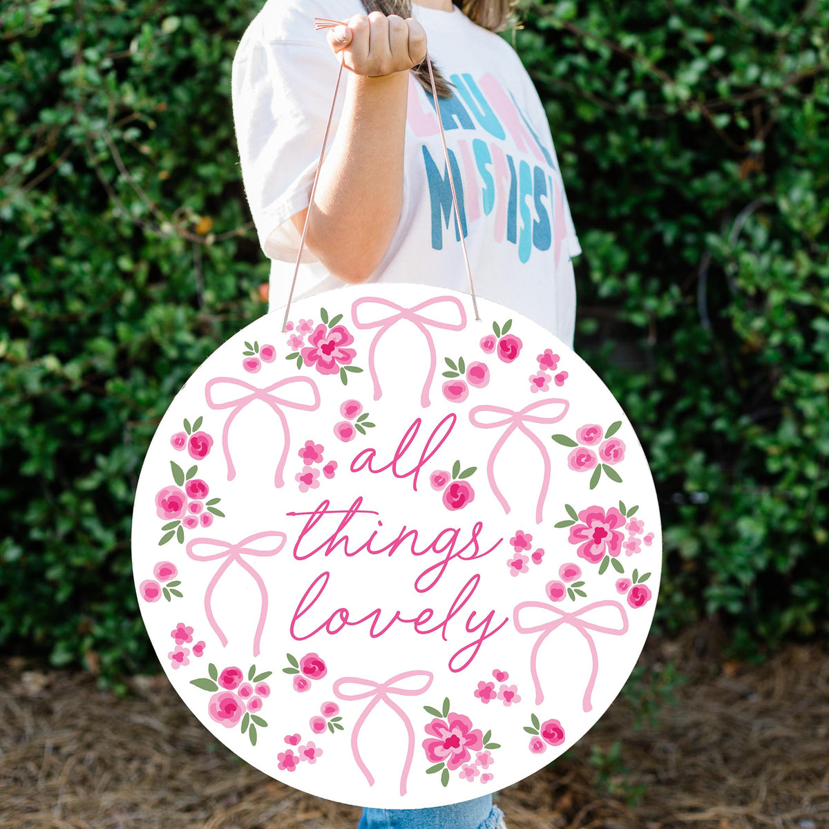 20" Door Hanger-All Things Lovely -1