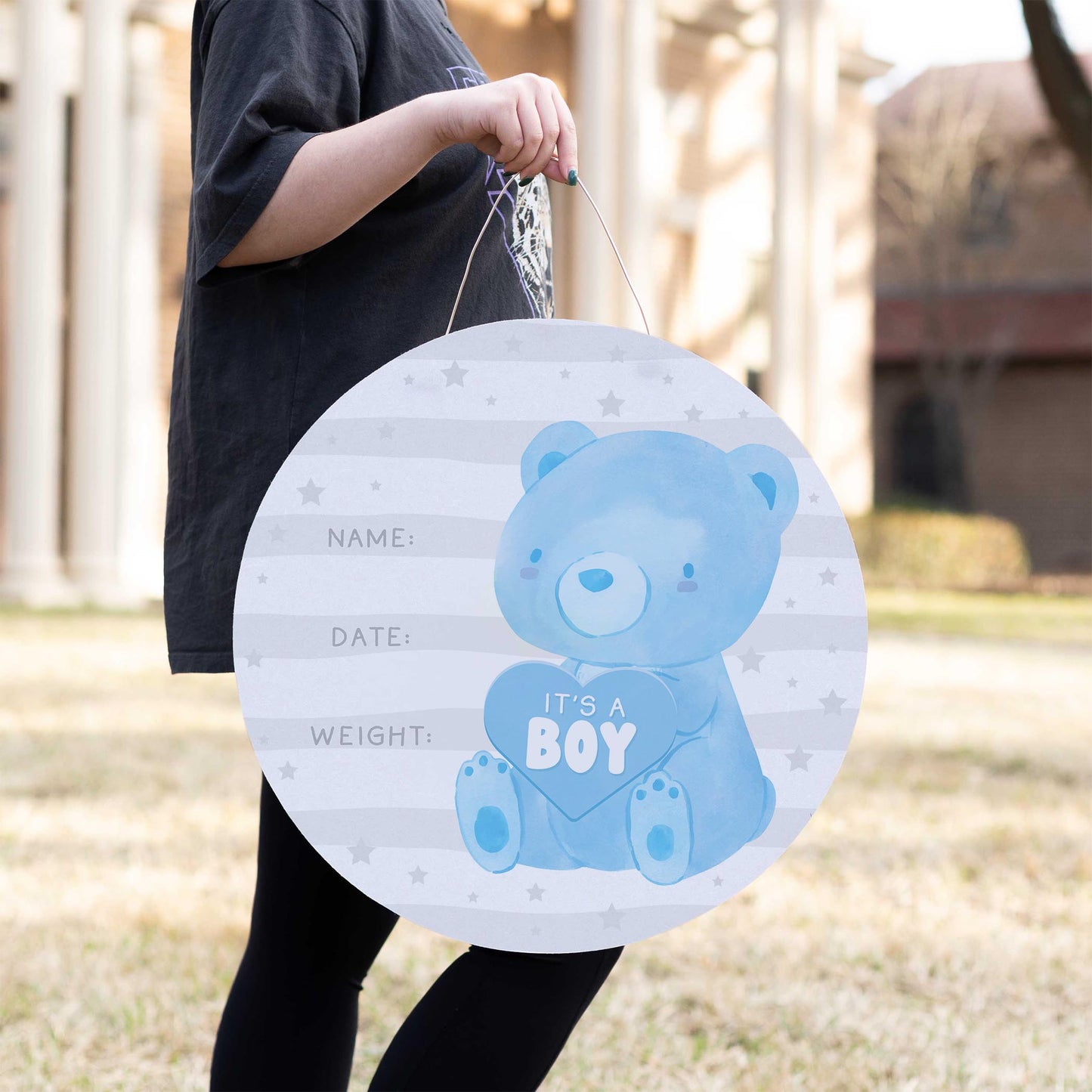 20" Door Hanger-It's A Boy Baby Announcement