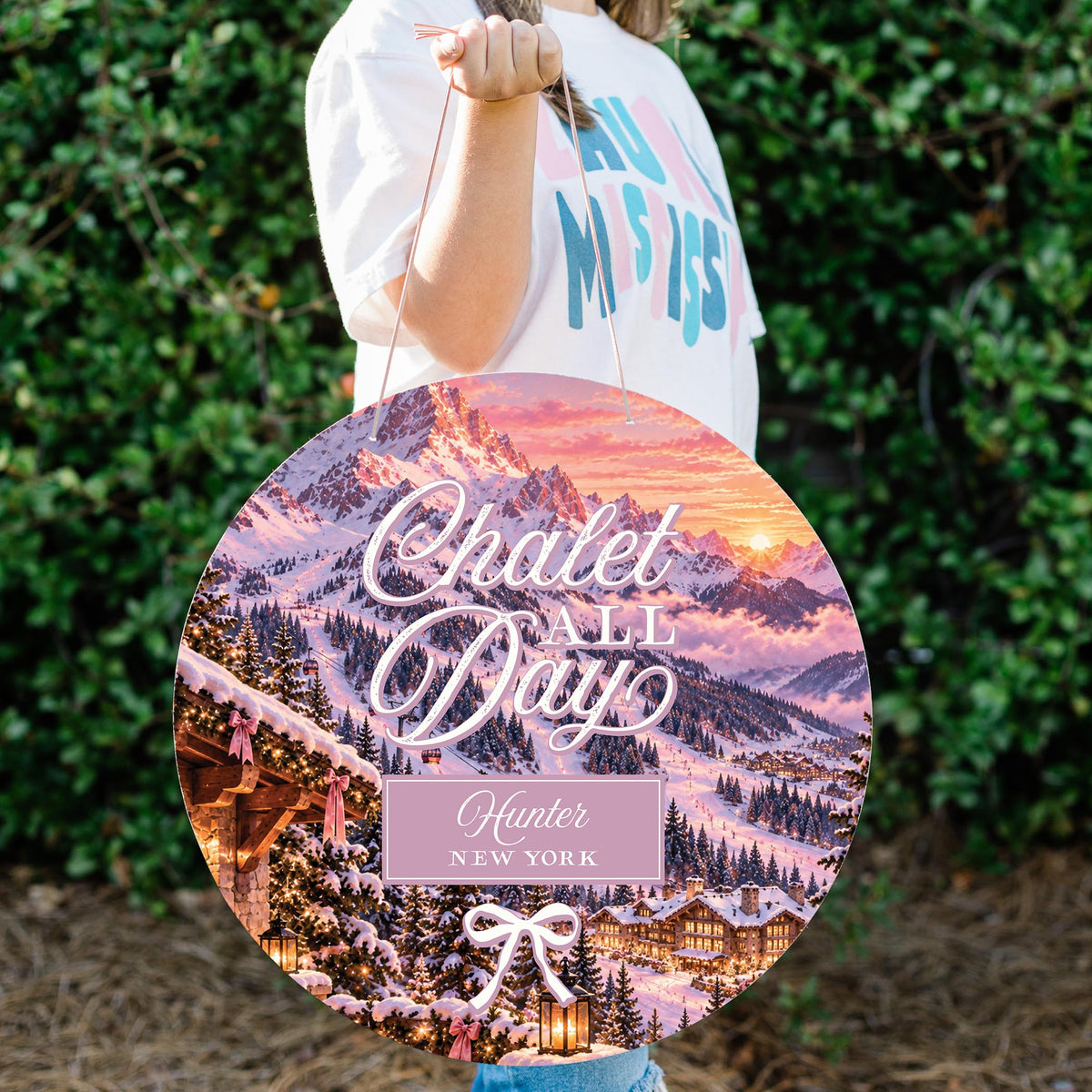 20" Door Hanger-Chalet Girl | Custom -1
