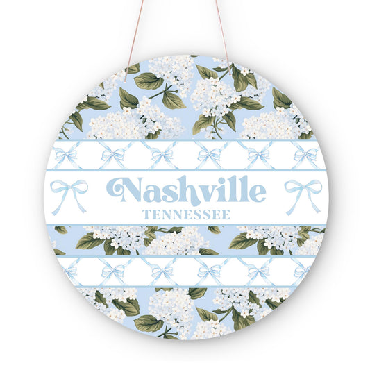 20" Door Hanger-Love+Local Hydrangea Cottage -0