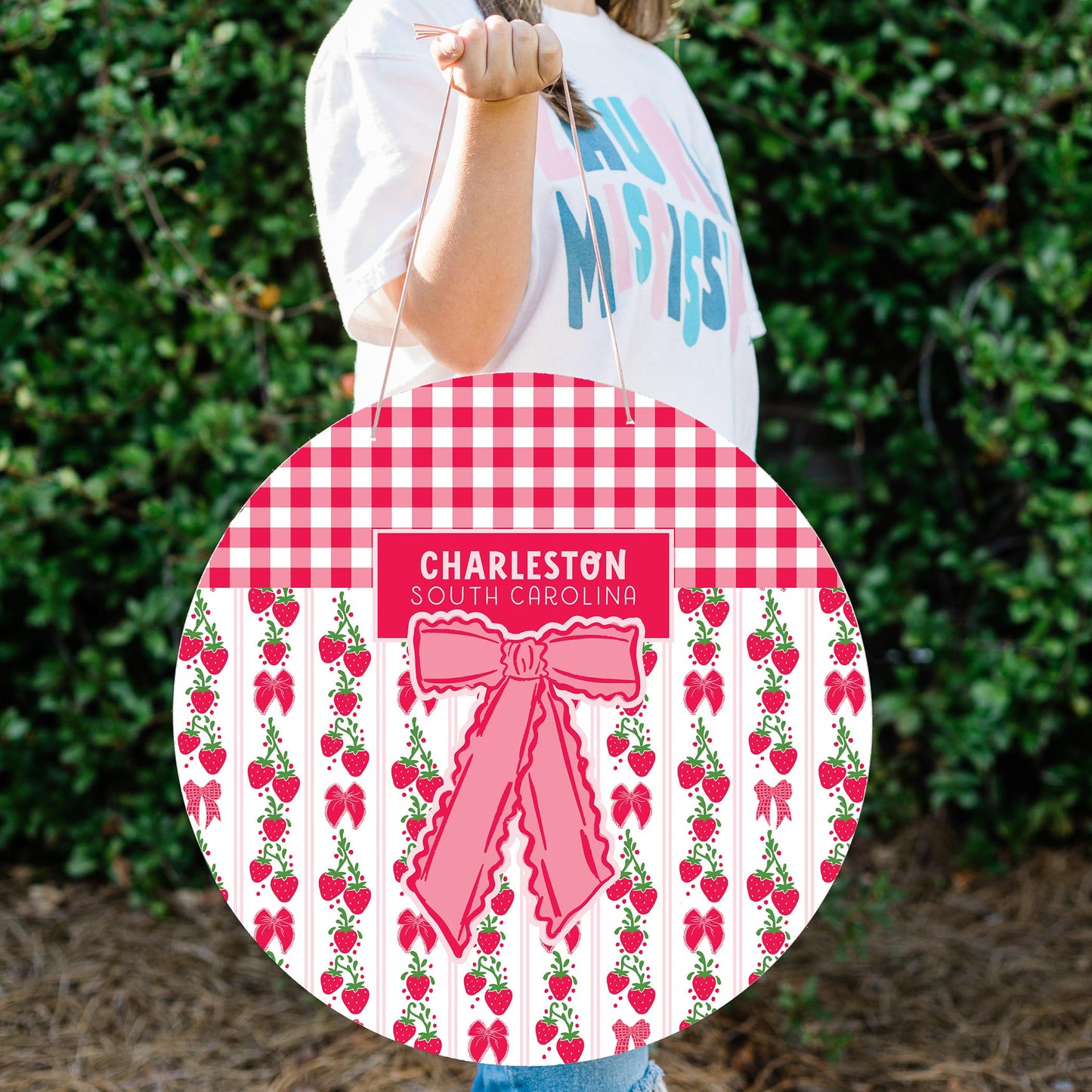 20" Door Hanger-Love+Local Strawberry Parlor -1