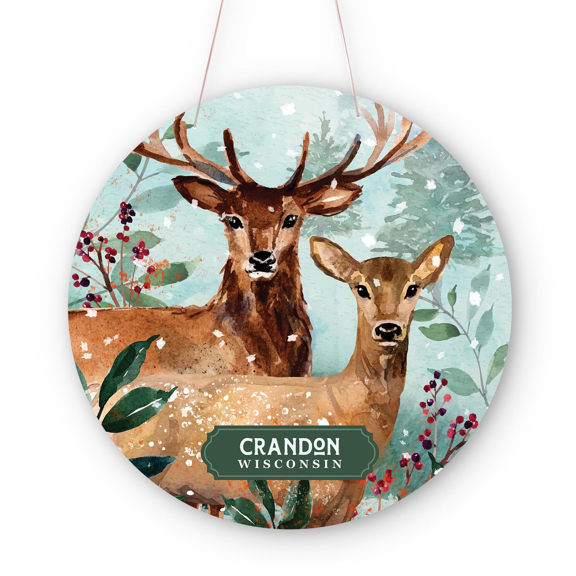 20" Door Hanger-Love+Local Woodland -0