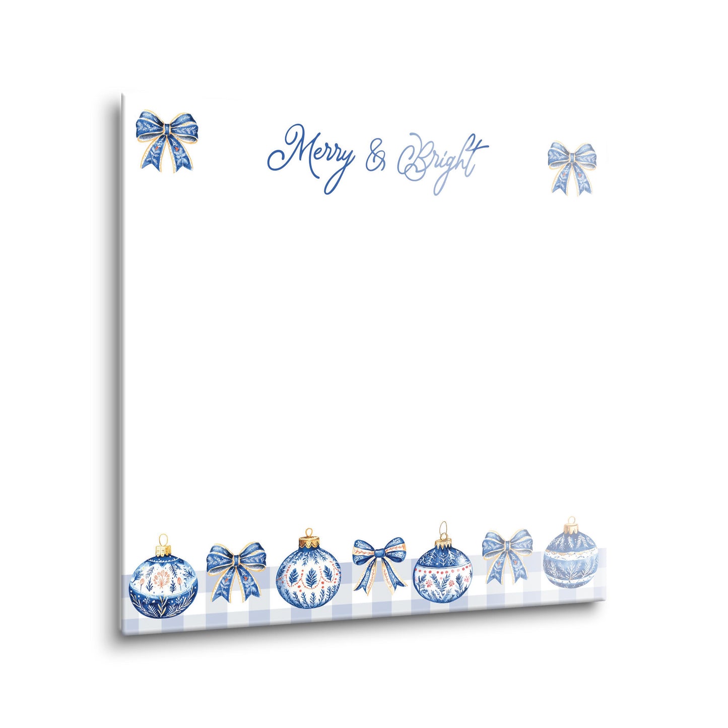 8x8 Glass Dry Erase-Blue Noel - A Grand Millennial Christmas -1