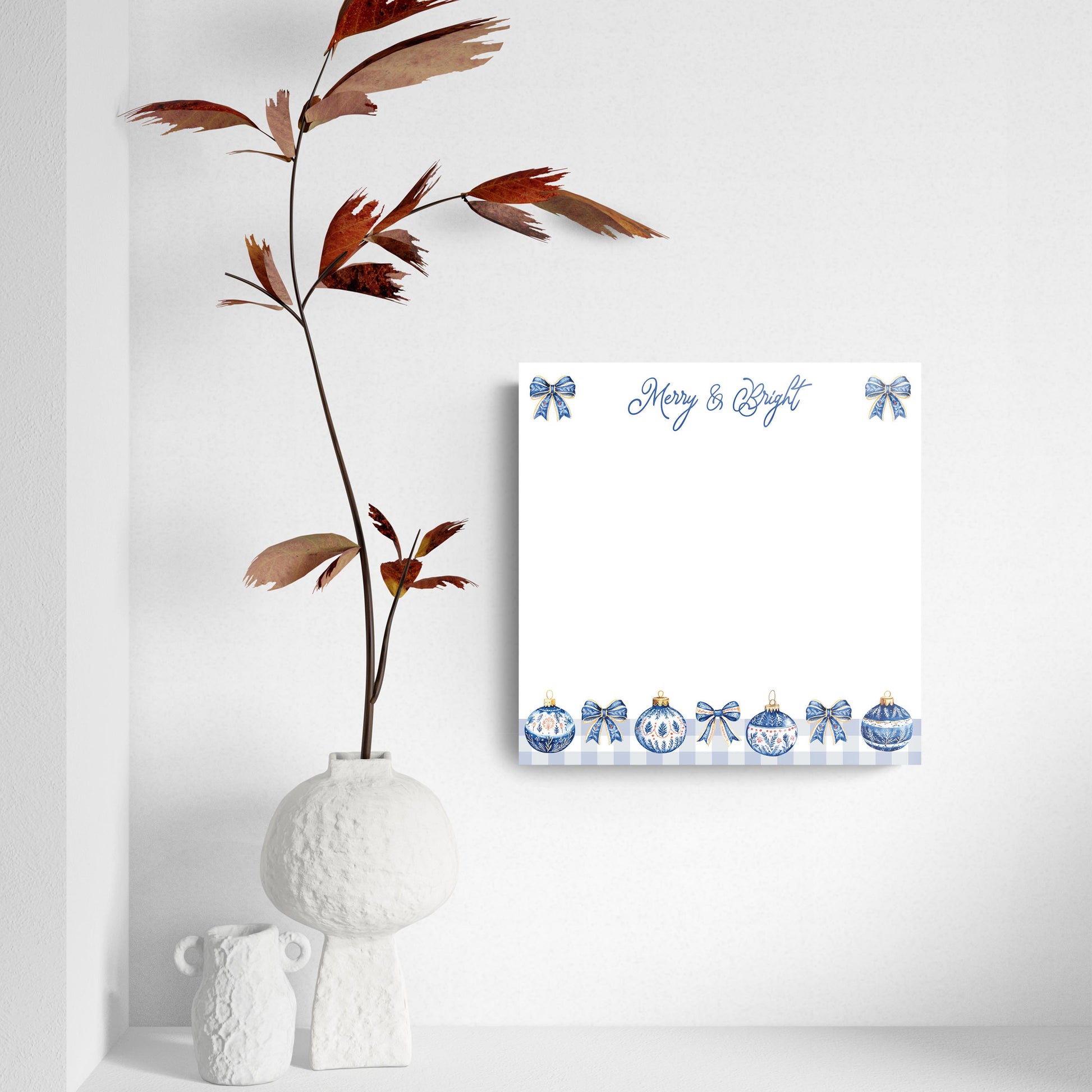 8x8 Glass Dry Erase-Blue Noel - A Grand Millennial Christmas -4