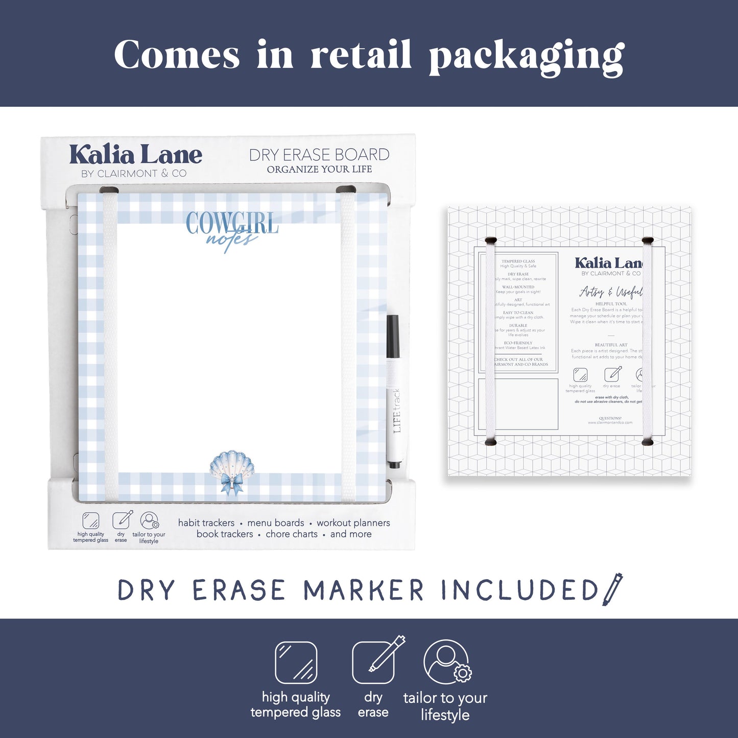 8x8 Glass Dry Erase-Coastal Cowgirl -3