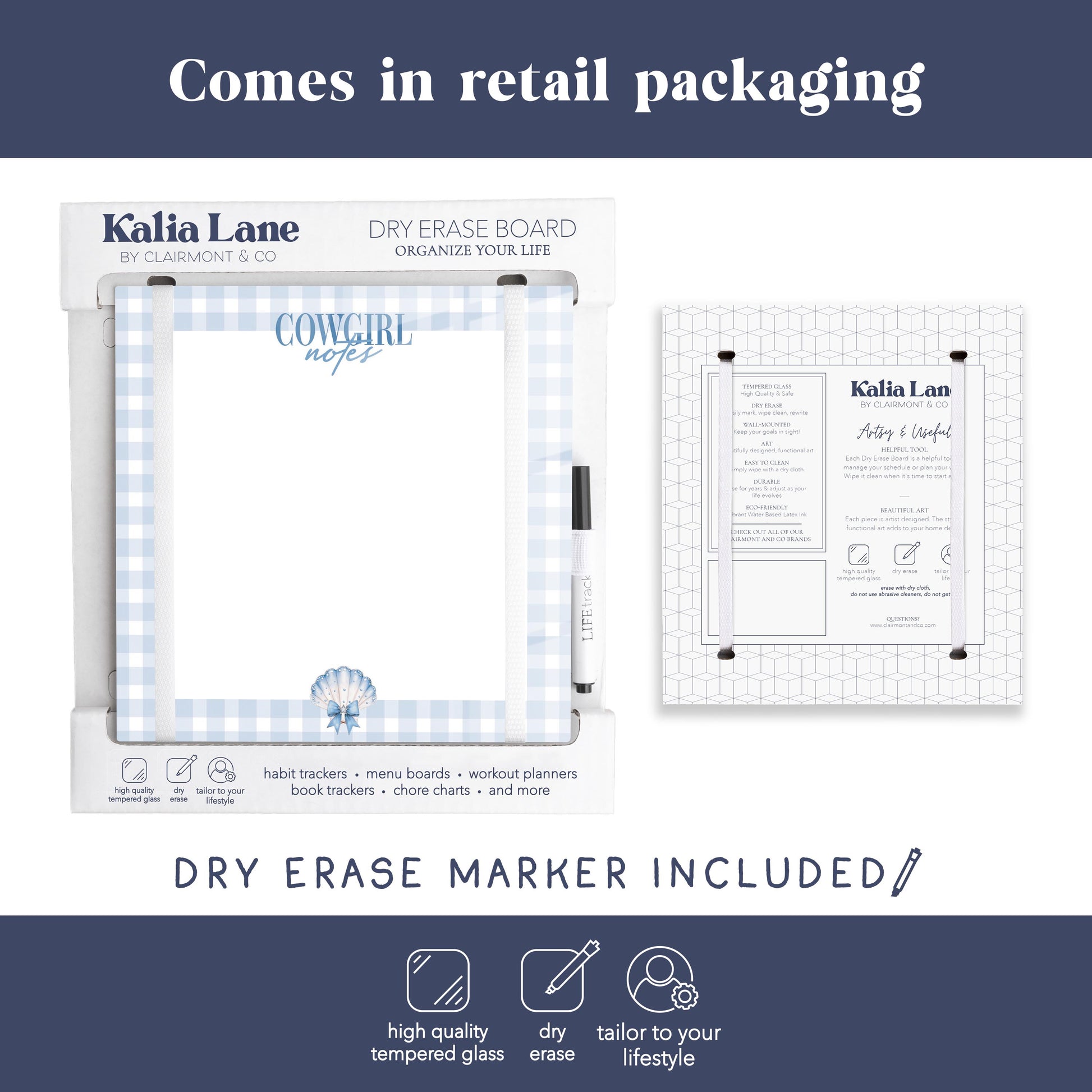 8x8 Glass Dry Erase-Coastal Cowgirl -3