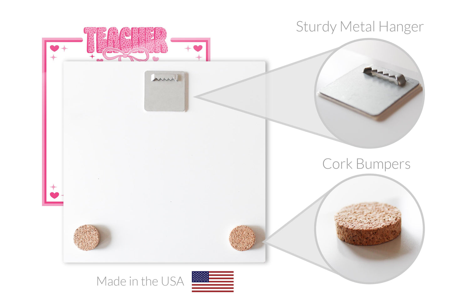 8x8 Glass Dry Erase-Classroom Coquette Teacher Hearts & Bow Notes -7