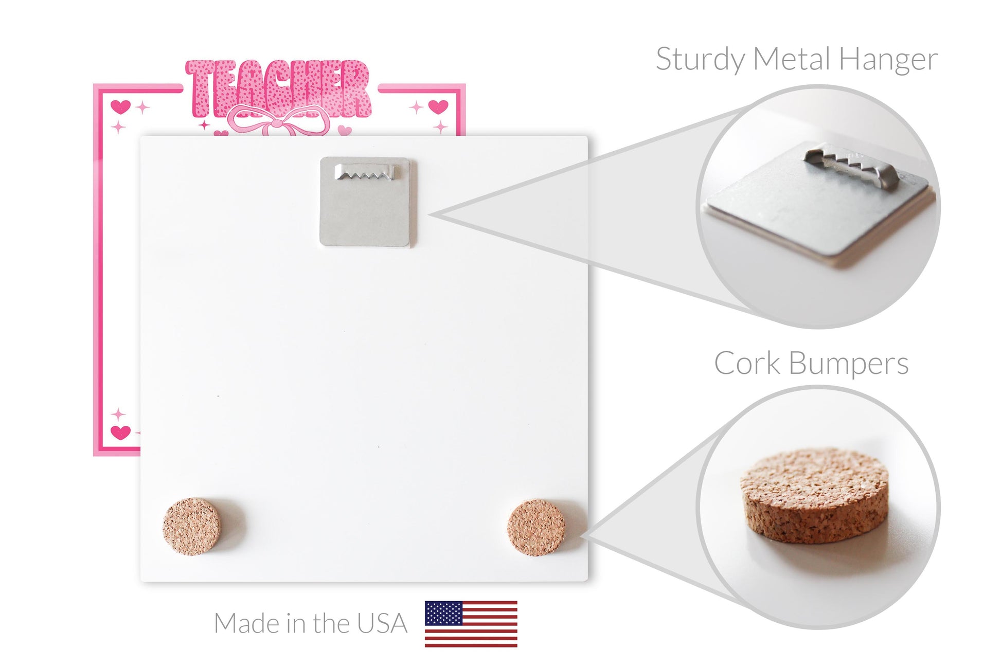 8x8 Glass Dry Erase-Classroom Coquette Teacher Hearts & Bow Notes -7