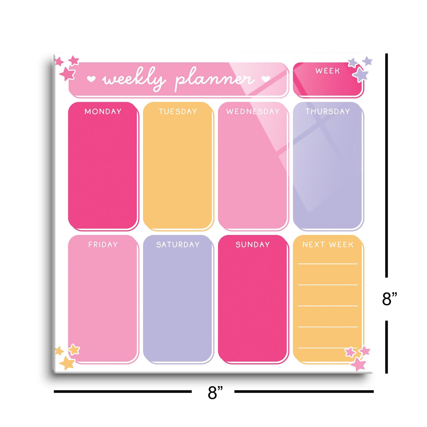 8x8 Glass Dry Erase-Classroom Coquette Weekly Planner -8