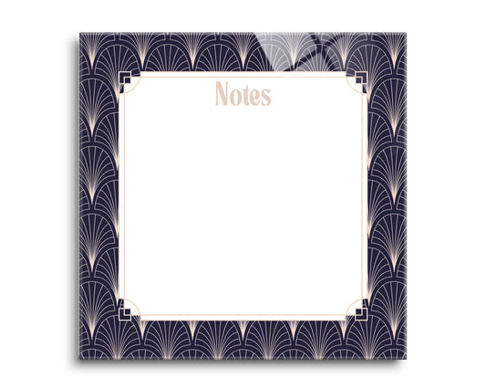 8x8 Glass Dry Erase-Art Deco Notes -0