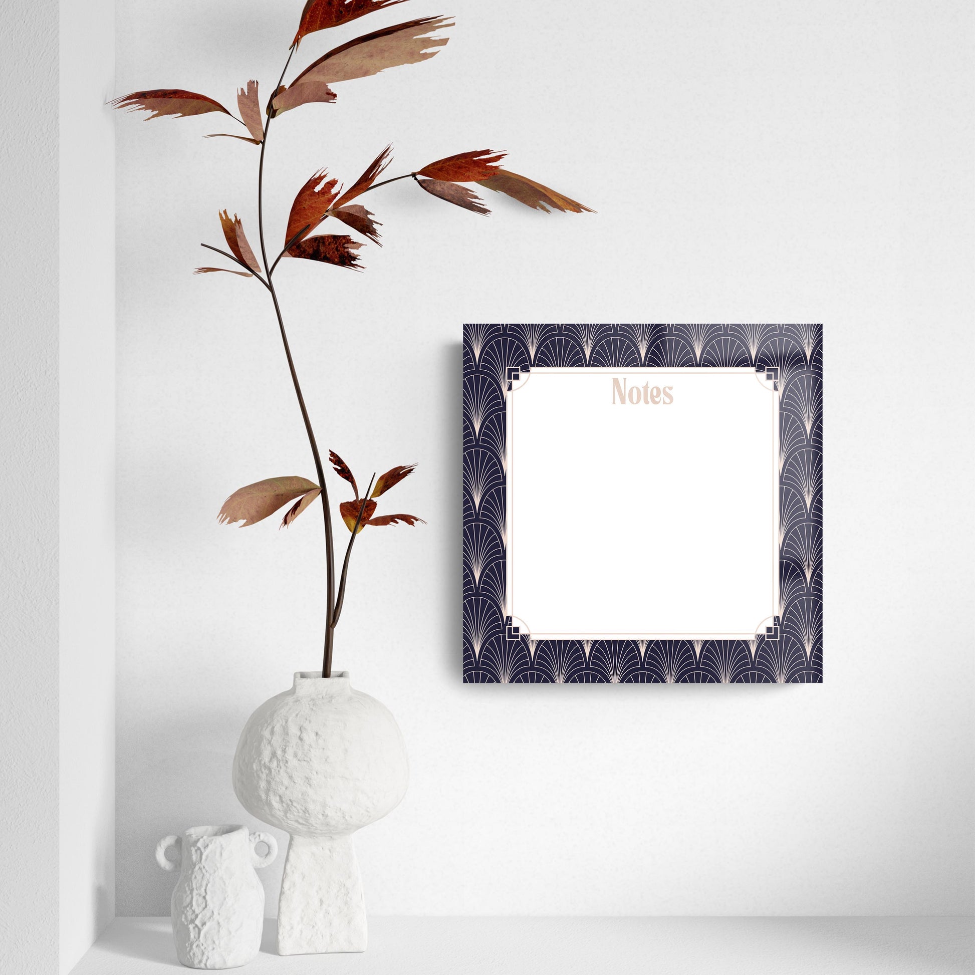 8x8 Glass Dry Erase-Art Deco Notes -4