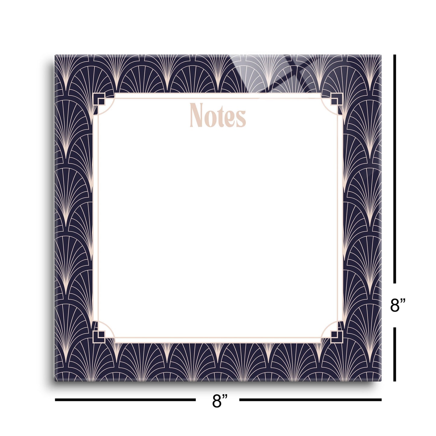 8x8 Glass Dry Erase-Art Deco Notes -8