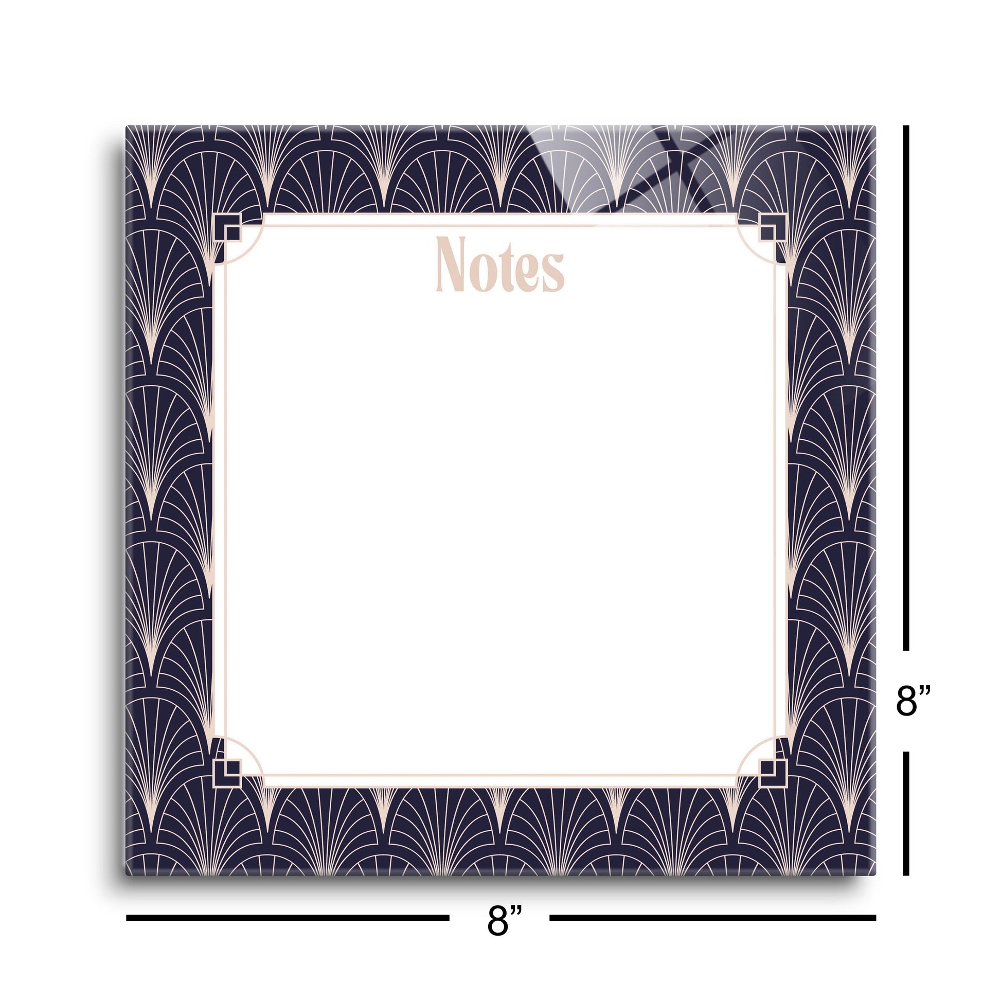 8x8 Glass Dry Erase-Art Deco Notes -8