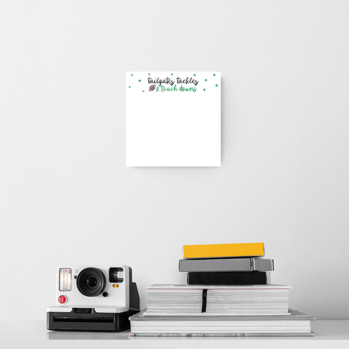 8x8 Glass Dry Erase-Tailgates Tackles & Touchdowns Stars